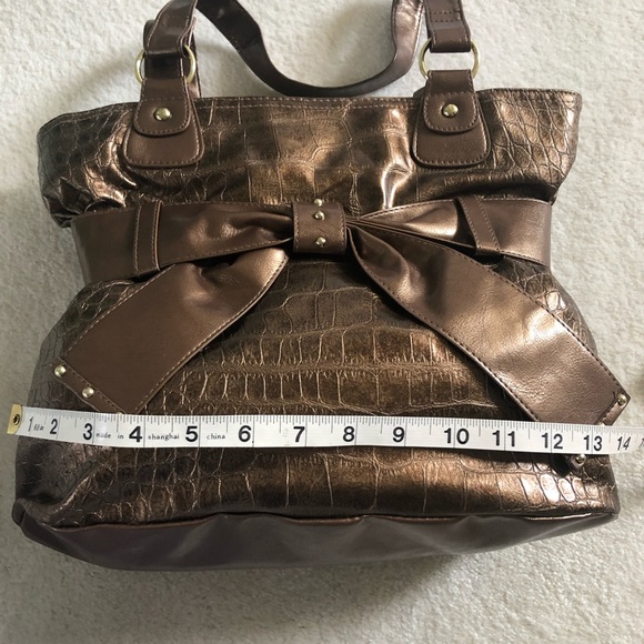 Metallic Bronze or Brown Shoulder Bag - Picture 6 of 8